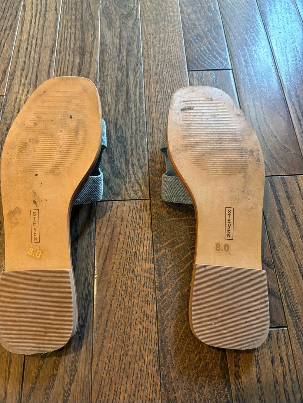 Steve Madden Light Blue Denim Slide Mules - Picture 2 of 2